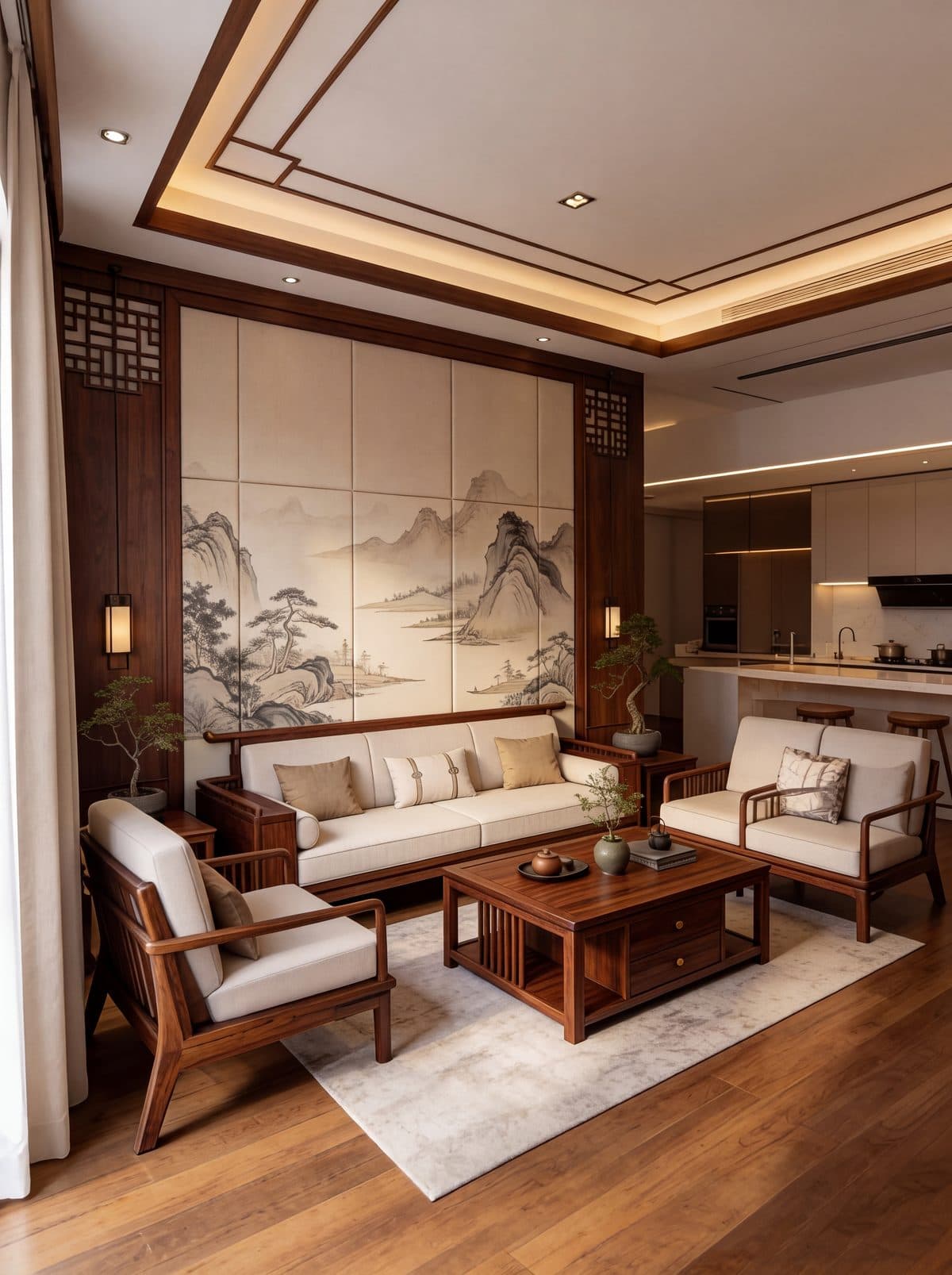 Bộ sofa óc chó tay hộp 5 món thumbnail 2