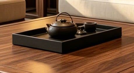 Khay trà vuông rãnh thoát nước